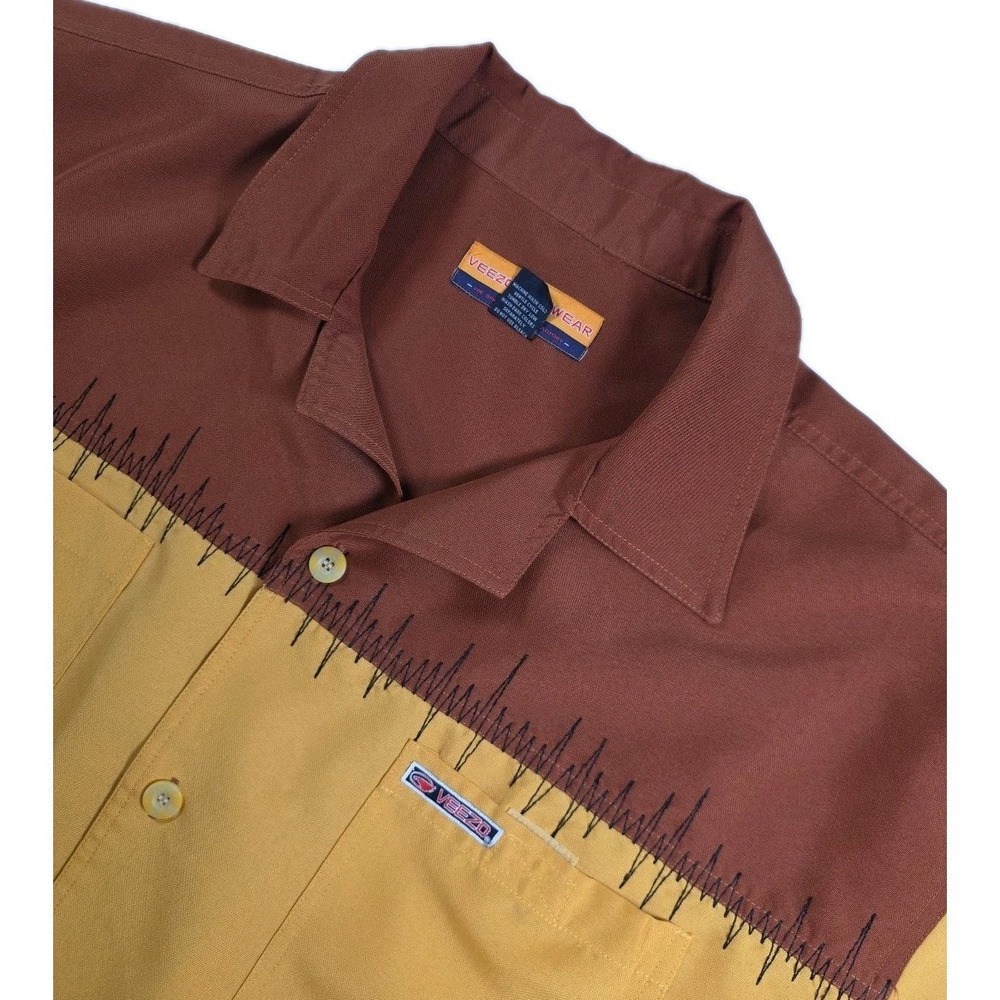 Vintage VEEZO Wear‎ MEN 2XL Y2K COLORBLOCK EMBROIDERED COLORBLOCK